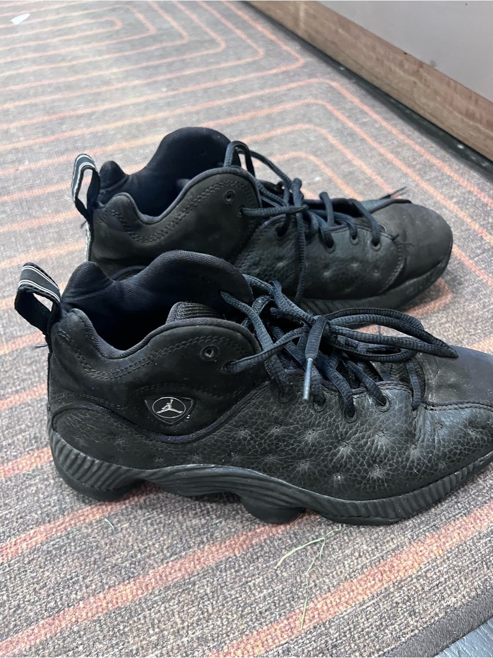 Nike Air Jordan Jumpman Team II 2 Triple Black Camo Basketball Shoes Men's Size